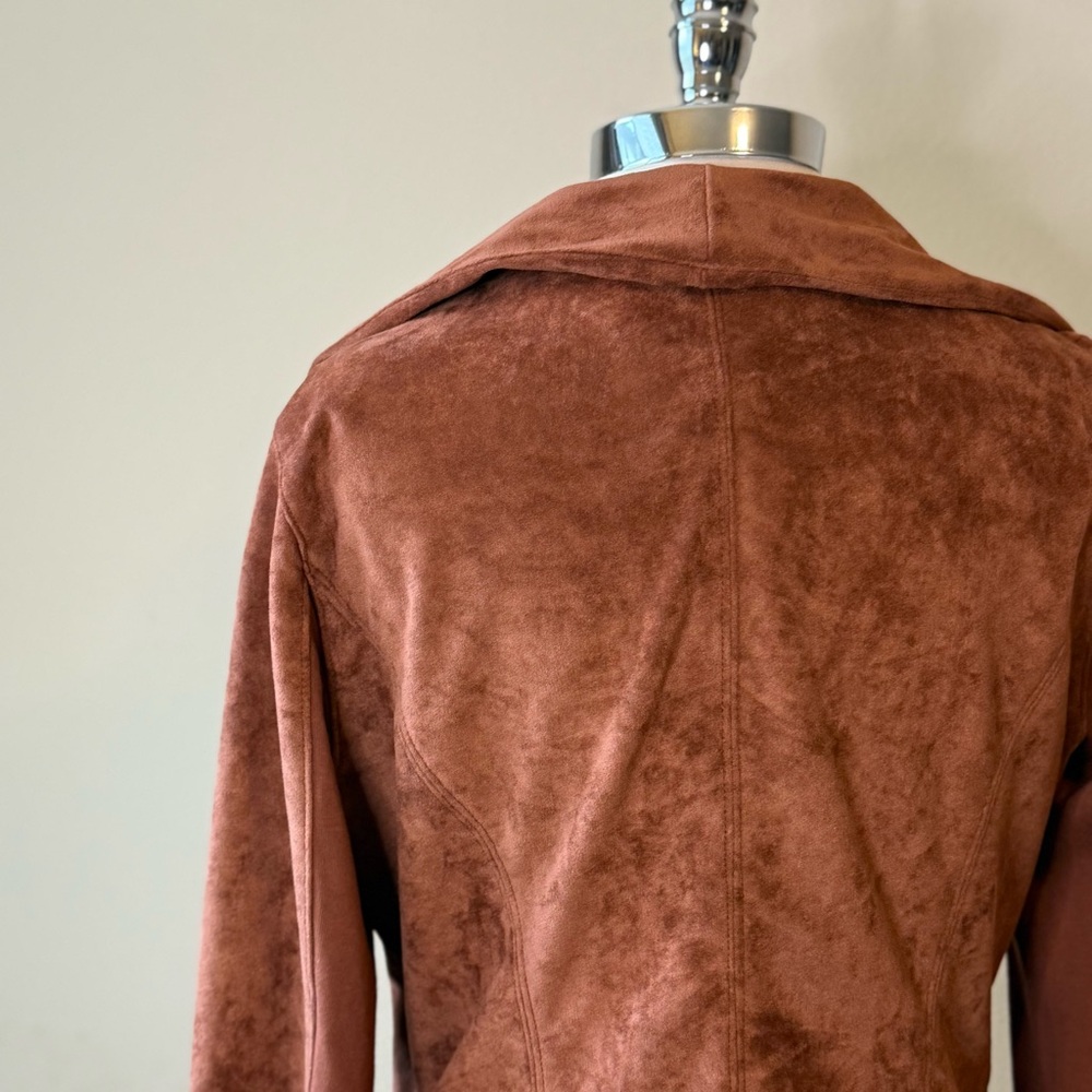 BLANK NYC Rust Faux Suede Jacket Size XL Asymmetrical - Picture 8 of 10